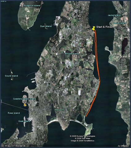 Click to download the Sakonnet River Race Google Earth Course