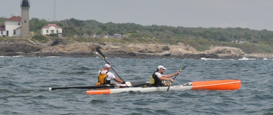 Dave Furniss at 2012 Double Beaver Race placing 2nd. Here he is passing Craig Impens.