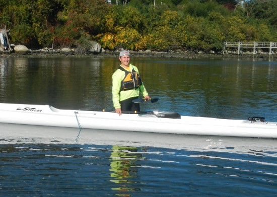 Tim H at McCorrie Point after paddling the double this fall.