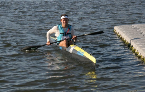 Sean Rice, US Champion and ICF World Champion at finish dock. Photo Barbara Mossy