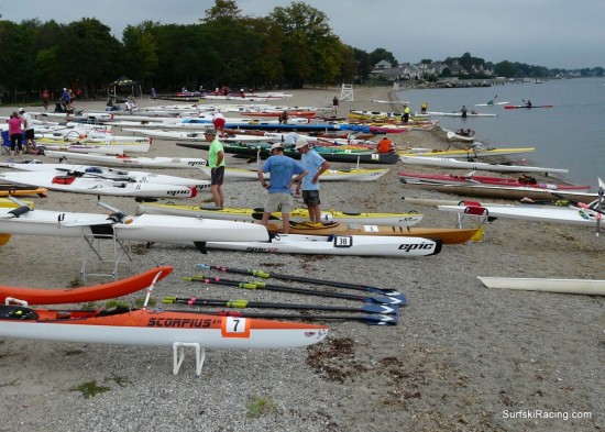 Not sure if the technical term is "flotilla" or "armada", but the East Coast has never before seen such a congregation of skis (Photo courtesy of Betsy Echols).