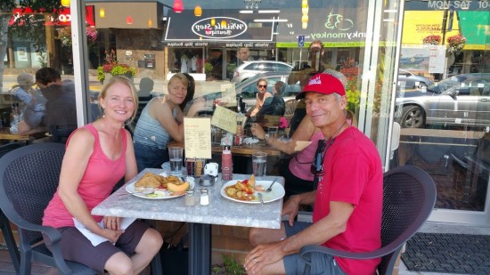 LouAnne and Ken fueling up for the 2015 Canadian Surfski Champs.